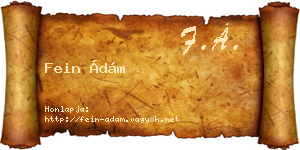 Fein Ádám névjegykártya